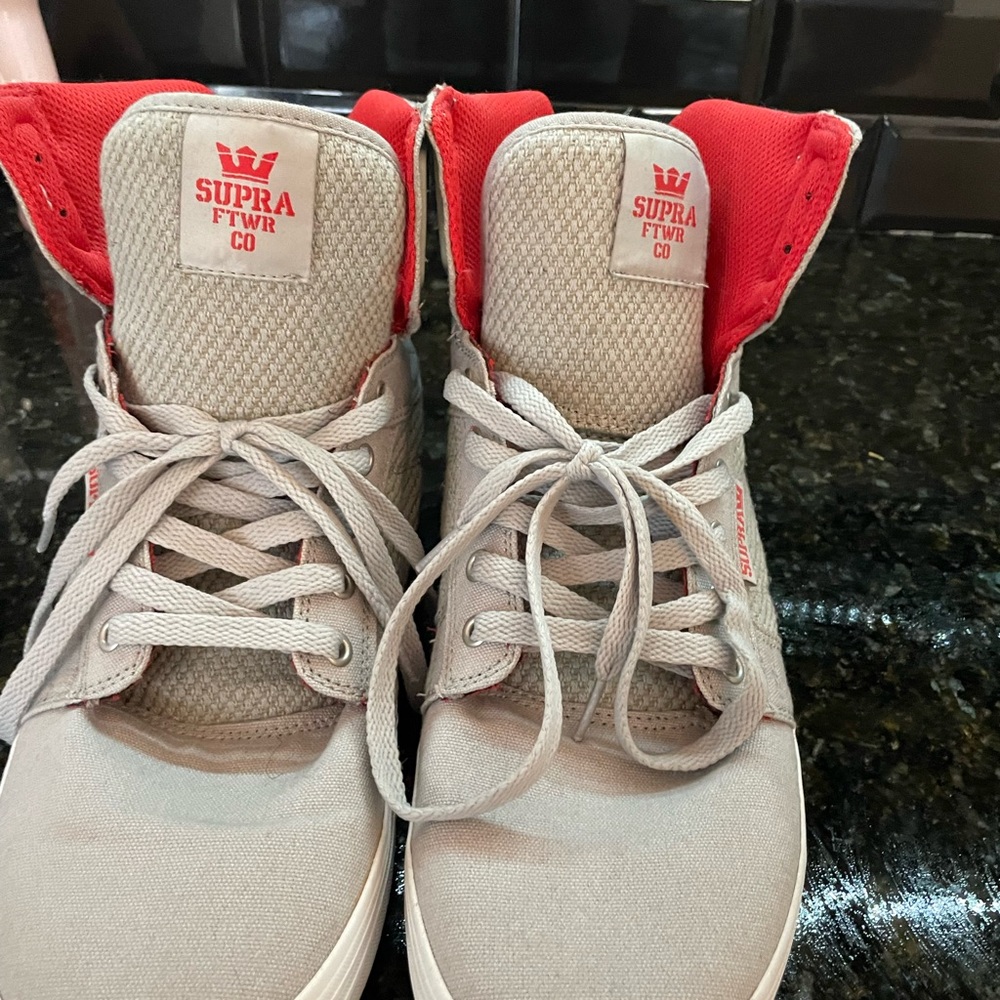 Rare Grey and red Supra size 13 high tops